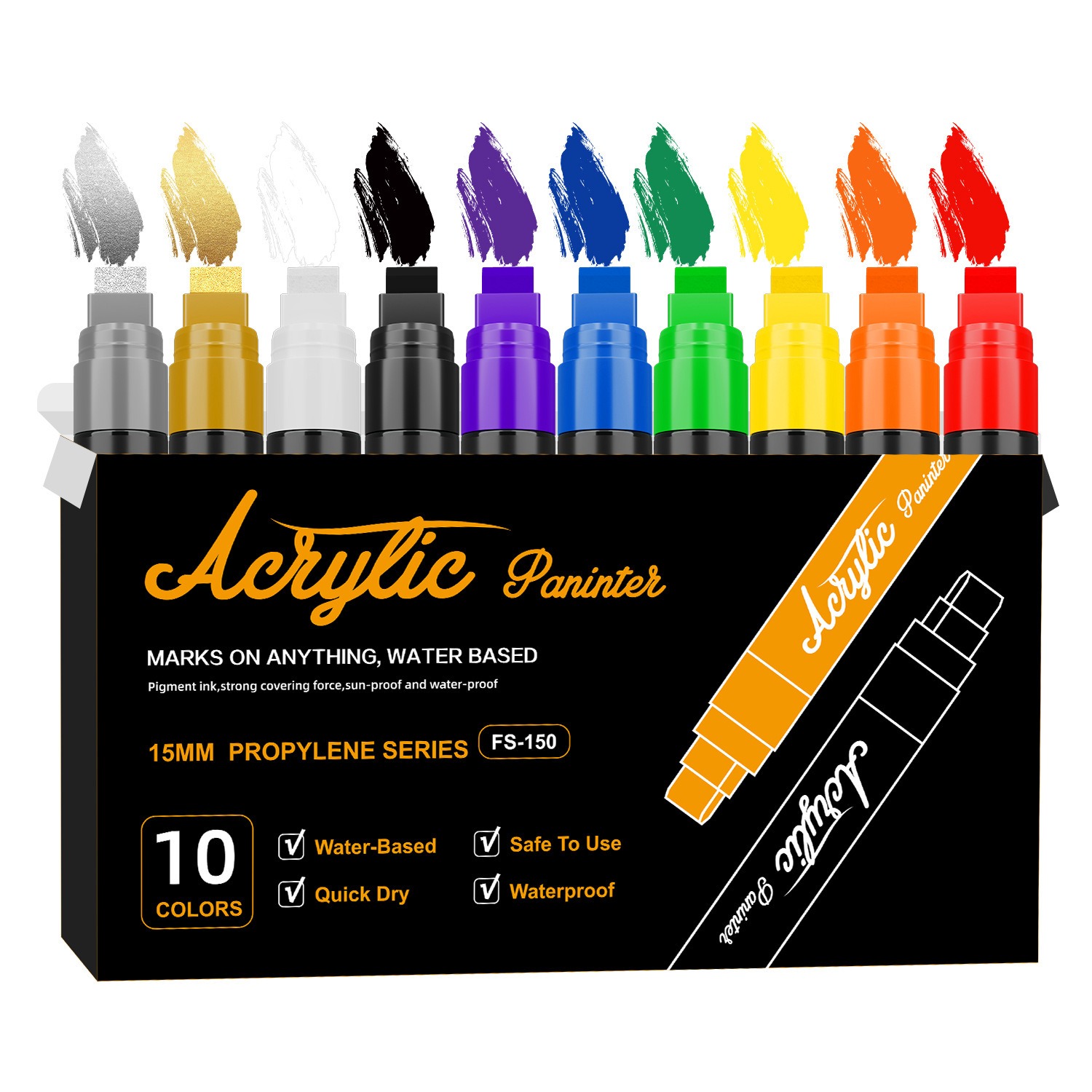 Art Craft Jumbo - 10 Farben Jumbo-Marker, 15 mm Jumbo-Filzspitze,