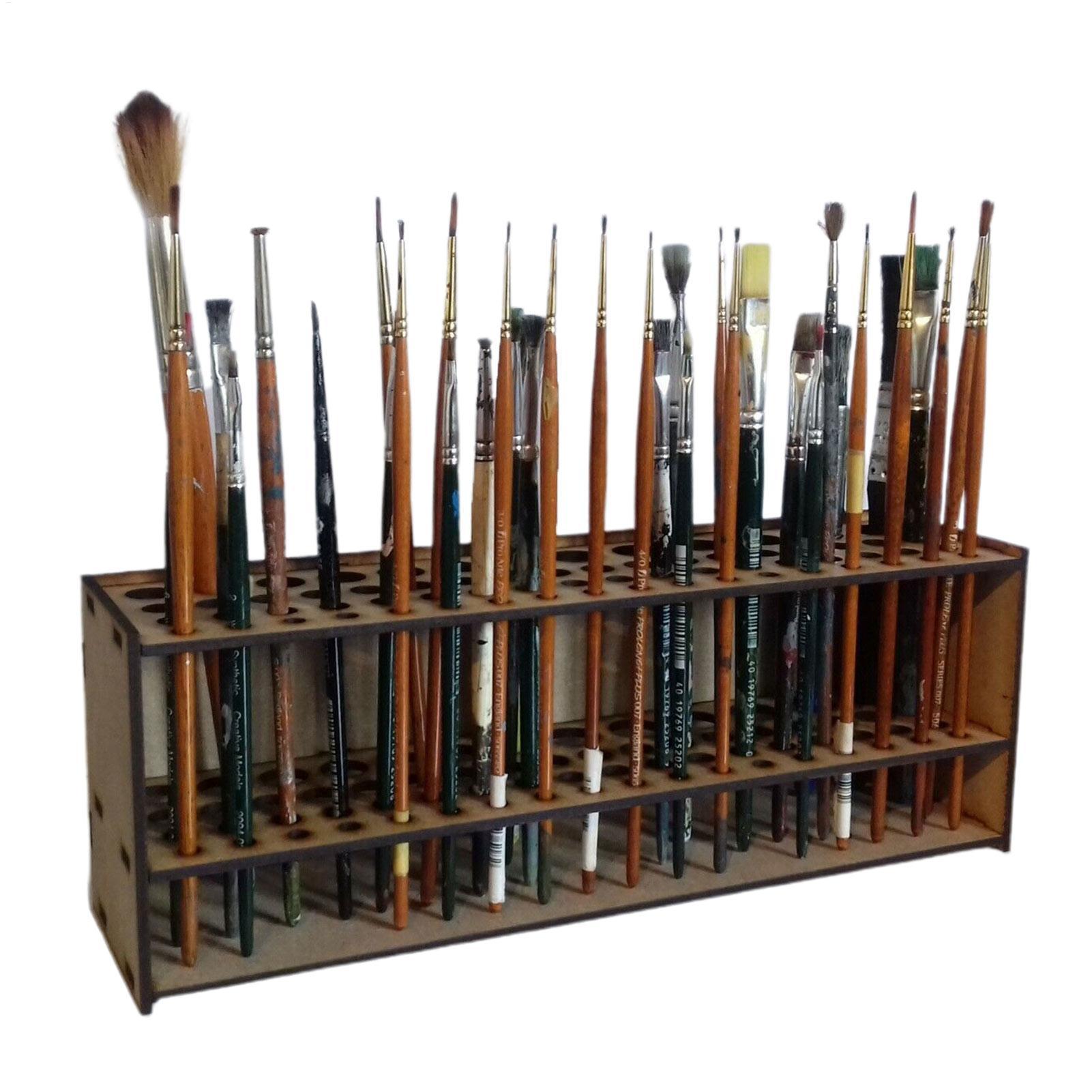 Art Craft Organizer - Premium-Pinselhalter aus Holz mit 67 Fächern