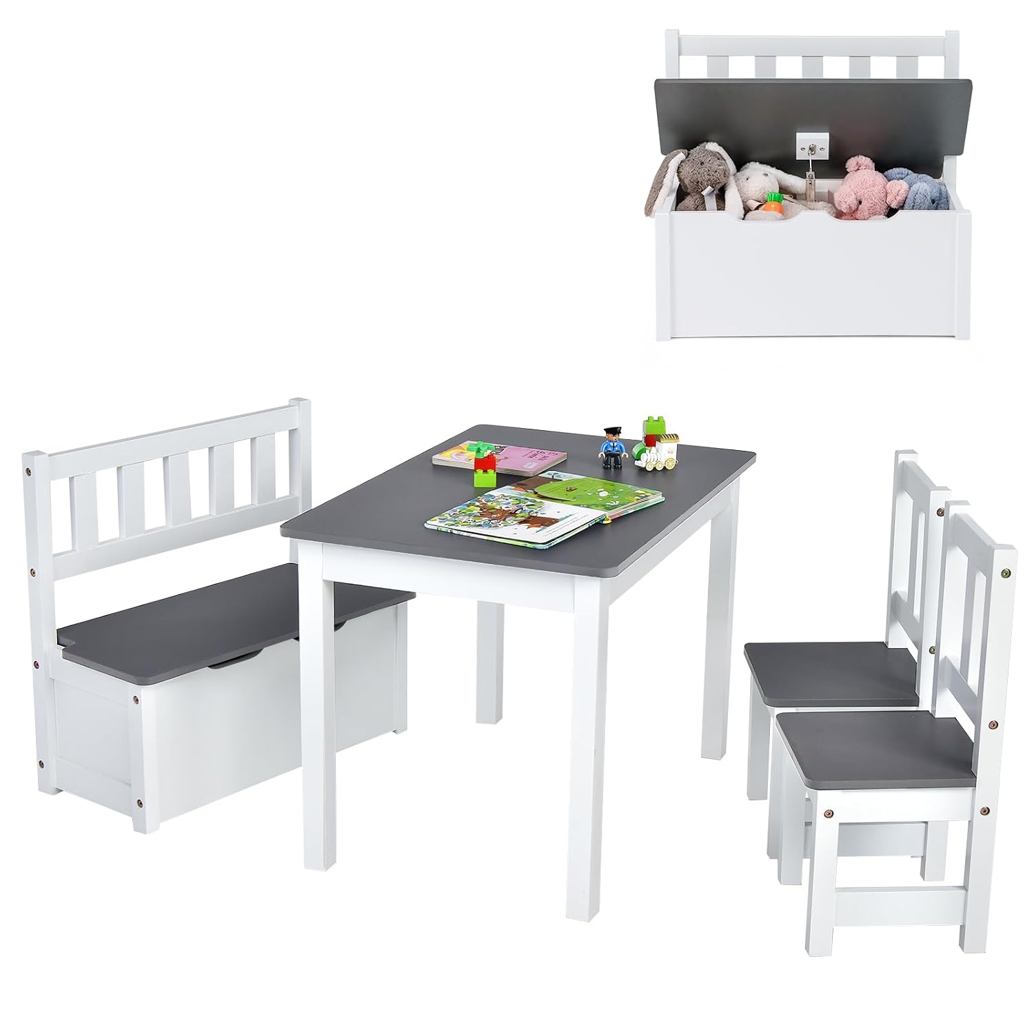 Art Craft For Toddlers - Holztisch- und Stuhlset für Kinder mit
