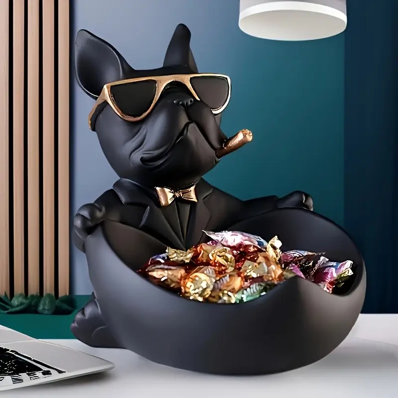 Art Craft Organizer - Kreative Sonnenbrille Coole Hunde-Statue Bulldoggen-Statue Aufbewahrungsbox