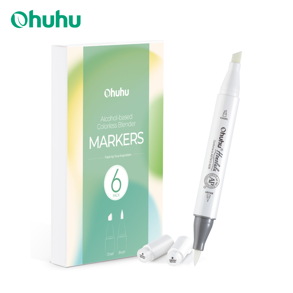 Art Craft Blend - Ohuhu Honolulu Farbloser Mixer-Marker, 6er-Pack, alkoholbasierte
