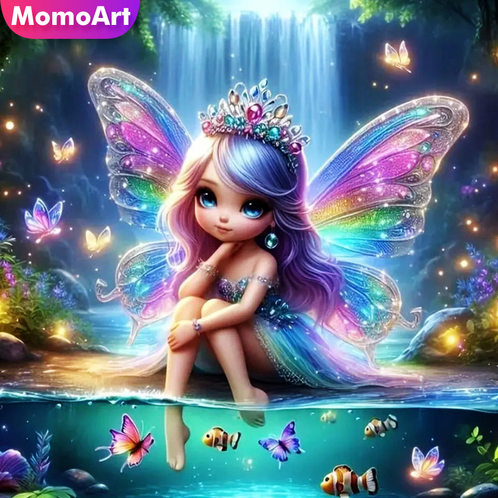 Art Craft Butterfly - Momoart Mädchen-Diamant-Mosaik-Porträt, neu, 2024, Gemälde, Geist,