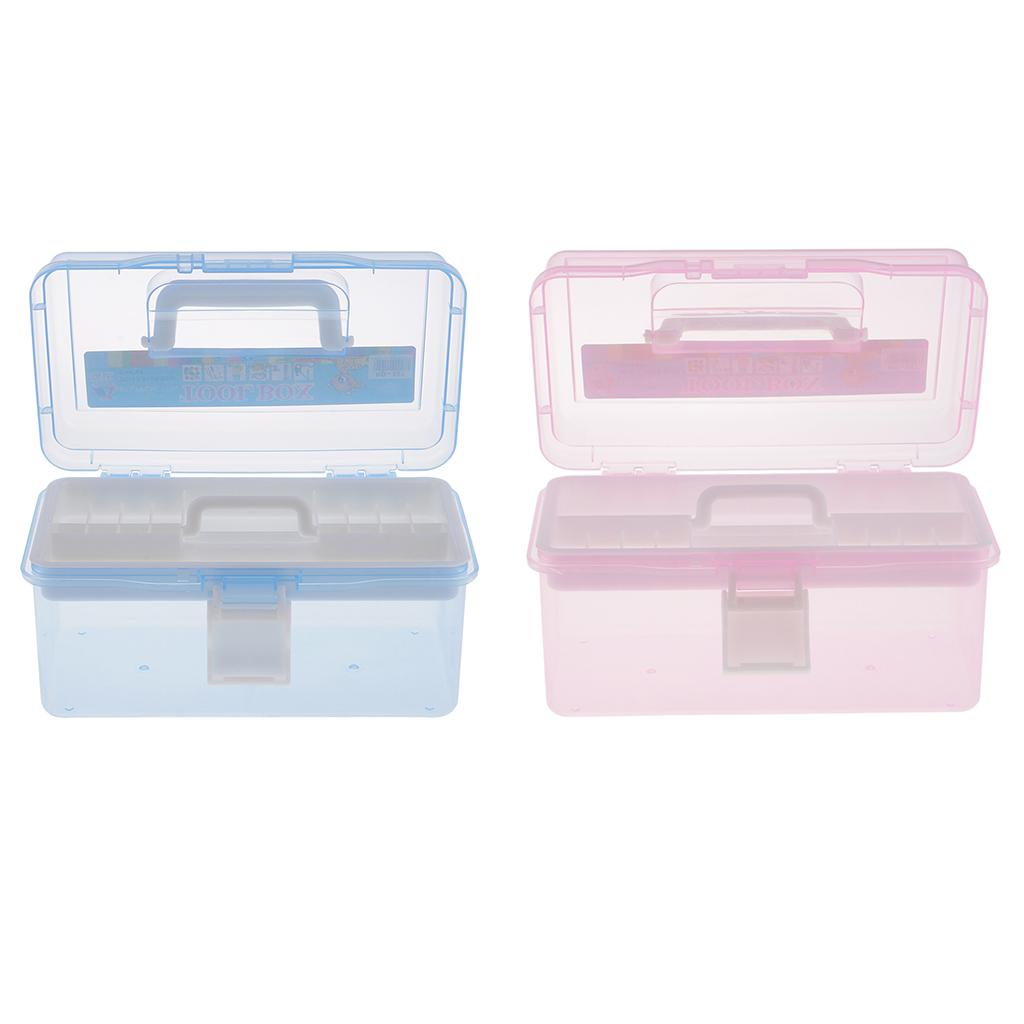 Art Craft Organizer - Große Kunsthandwerks-Organizer-Box mit Doppelschicht aus Kunststoff