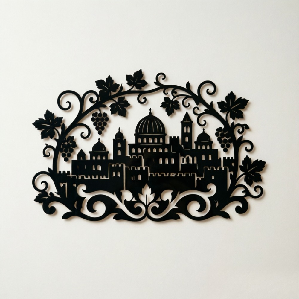 Art & Craft Paper Origami - CIFBUY Eisen-Wandkunst Jerusalem Skyline Weinberg Metallschild