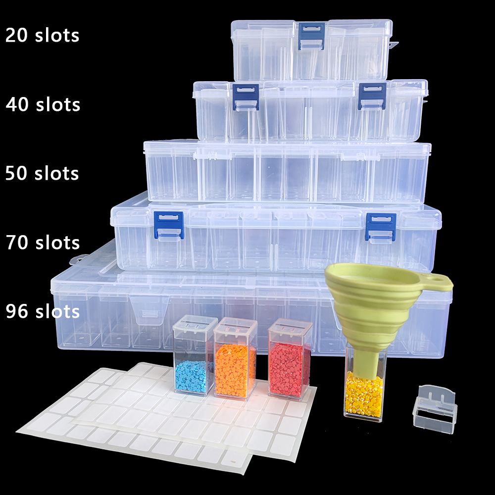 Art Craft Organizer - Quadratische Kunststoff-Aufbewahrungsbox für Diamantmalerei - Organizer