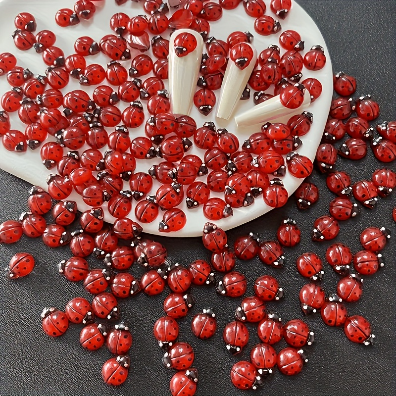 Art Craft Ladybug - 100 Stück im Dunkeln leuchtende Harz-Marienkäfer