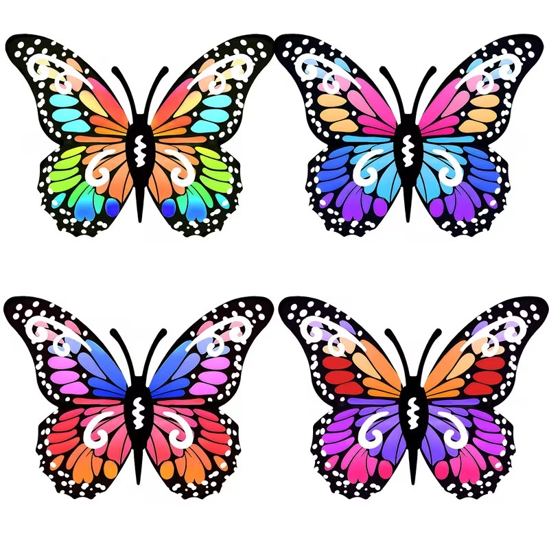 4 Stück bunte Metall-Schmetter – Art Craft Butterfly Bewertung und Preis