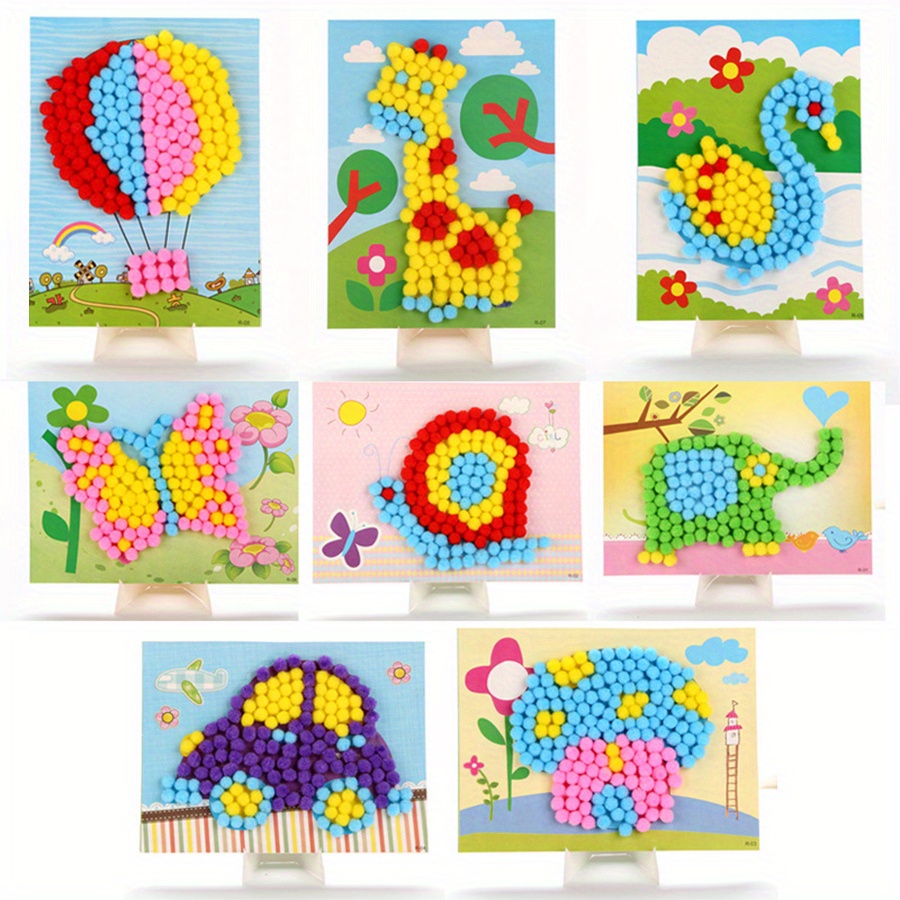 2 stücke 16x21 cm Bunte Pom-Po – Art Craft Painting Bewertung und Preis