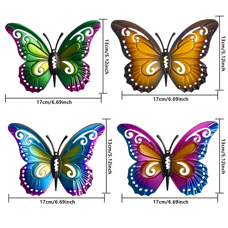 4 Stück bunte Metall-Schmetter – Art Craft Butterfly Bewertung und Preis