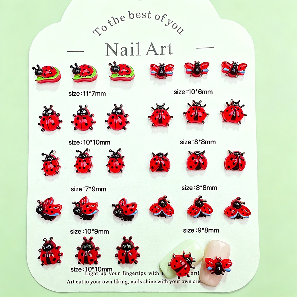 50 Stück 3D Gemischte Rote Mar – Art Craft Ladybug Bewertung und Preis