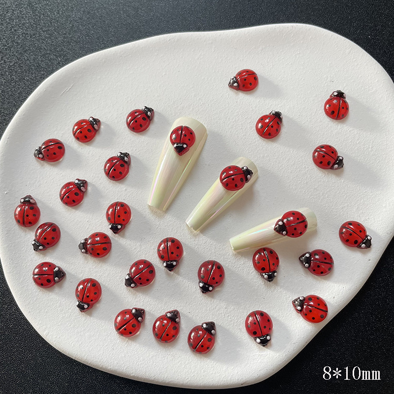 50 Stücke 3D Harz Rot Marienkä – Art Craft Ladybug Bewertung und Preis
