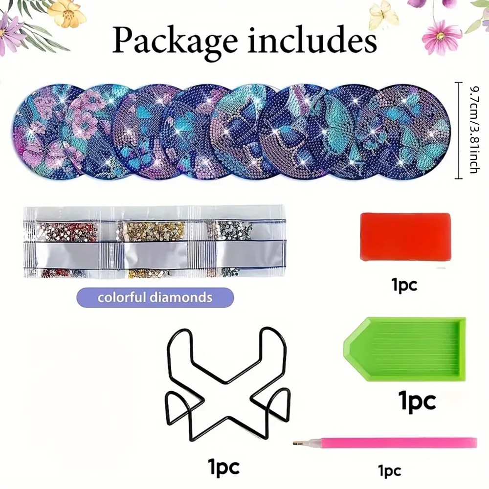 8 Diamant-Malerei-Untersetzer  – Art Craft Butterfly Bewertung und Preis