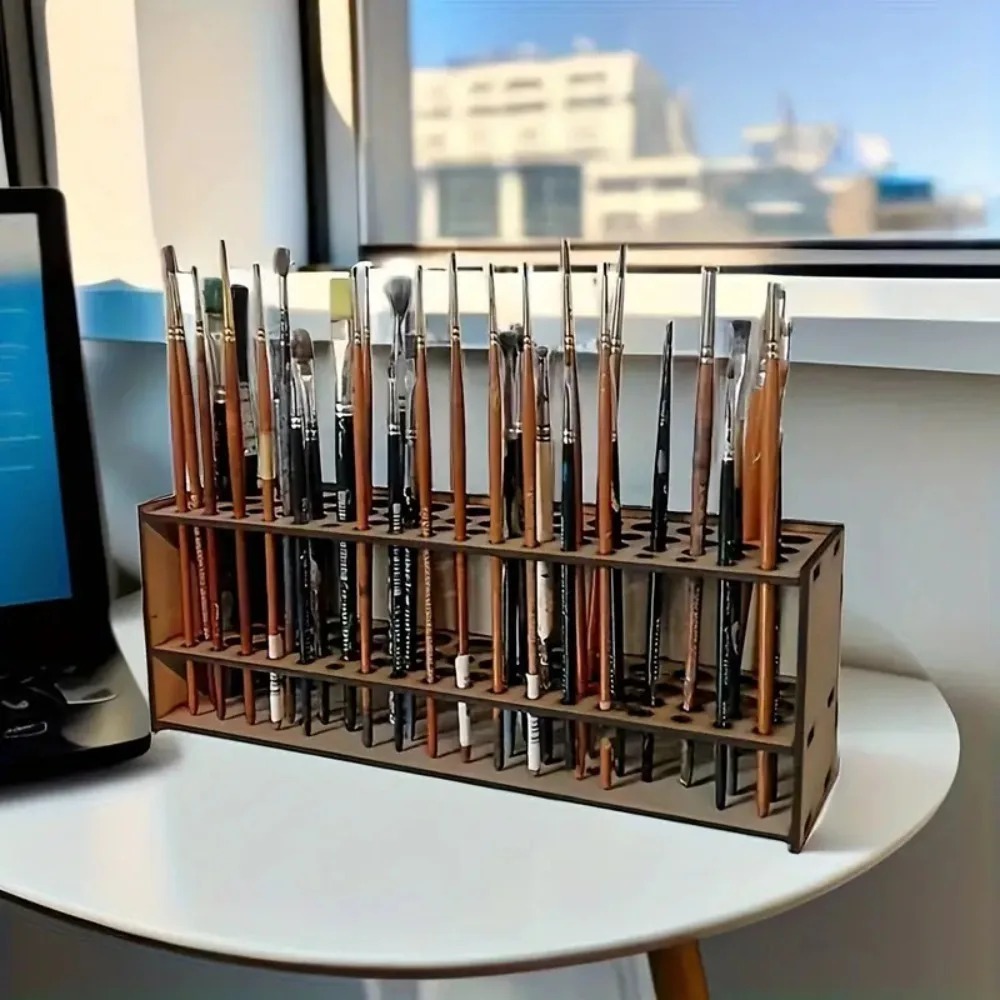 67-Fächer Holz-Pinselhalter Pr – Art Craft Organizer Bewertung und Preis