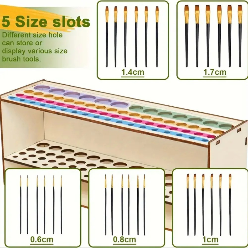 67-Fächer Holz-Pinselhalter Pr – Art Craft Organizer Bewertung und Preis