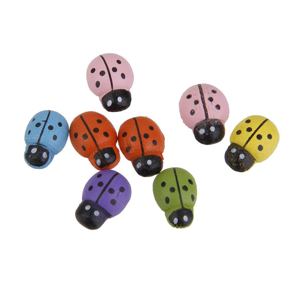 100 Stück Holz-Marienkäfer Min – Art Craft Ladybug Bewertung und Preis