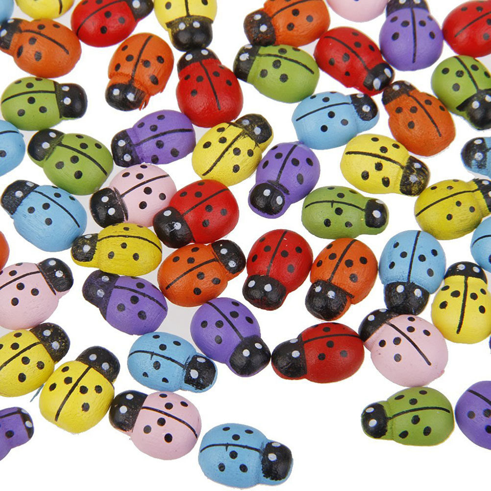 100 Stück Holz-Marienkäfer Min – Art Craft Ladybug Bewertung und Preis
