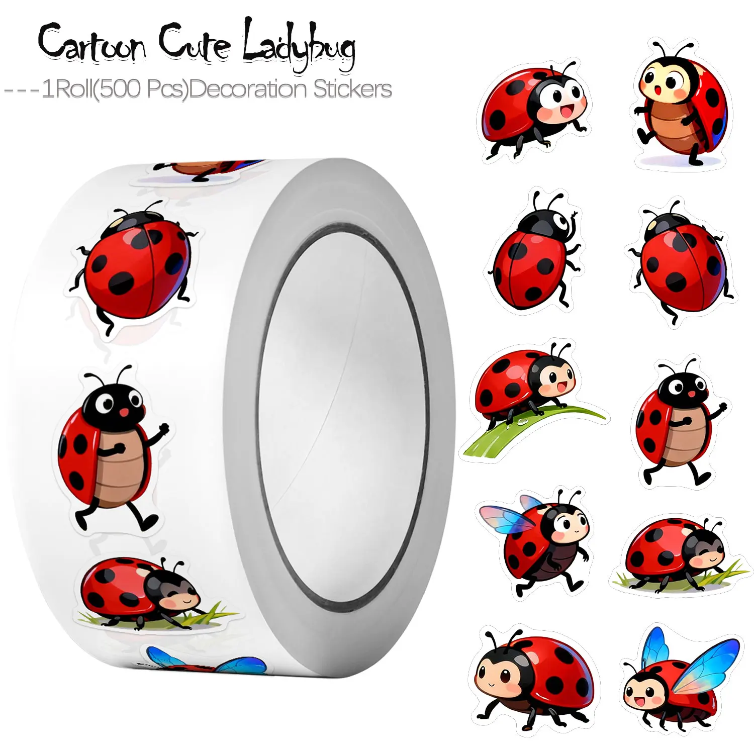 1 Rolle (500 Stück) 10 unregel – Art Craft Ladybug Bewertung und Preis